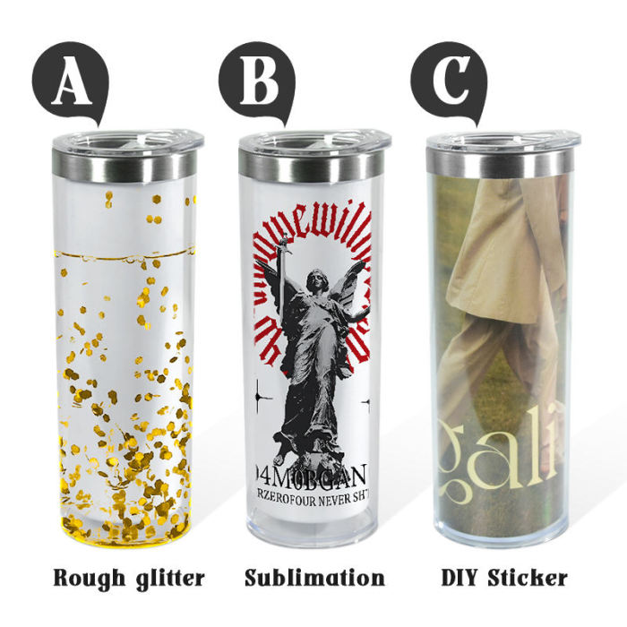 CN Warehouse 20oz Sublimation Story Board Stainless Steel Double Wall Snow Globe Tumbler With Plug  25pcs/case