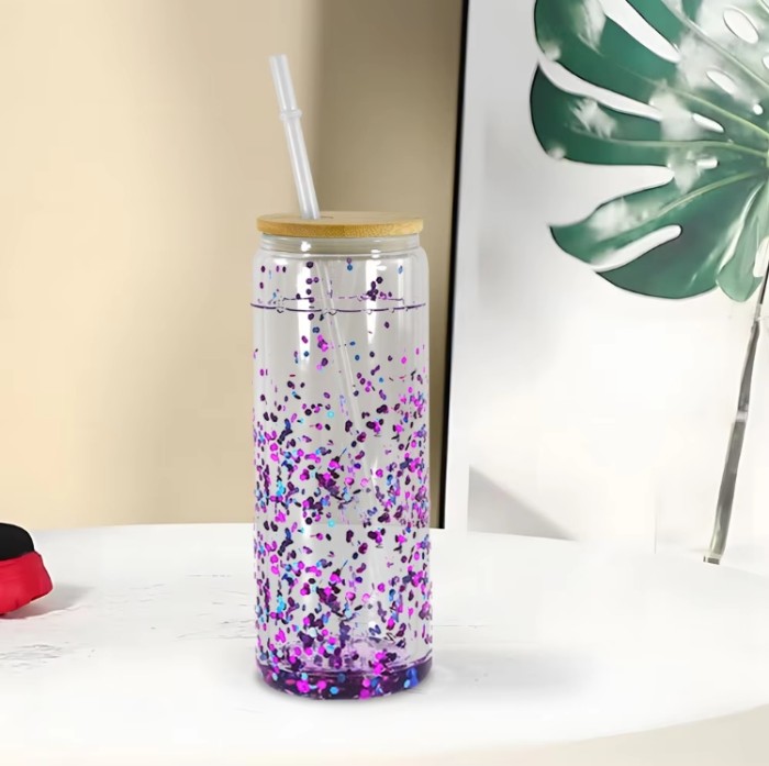 US warehouse 25oz pre-drilled double wall snow globe cola-shaped sublimation glass tumblers with plug 25pcs/case
