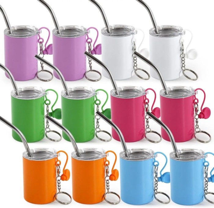 USA warehouse 3oz sublimation shot tumbler with metal straw and keychains