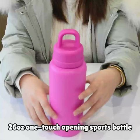China warehouse 26oz stainless steel powder coated one-touch opening sports water bottle