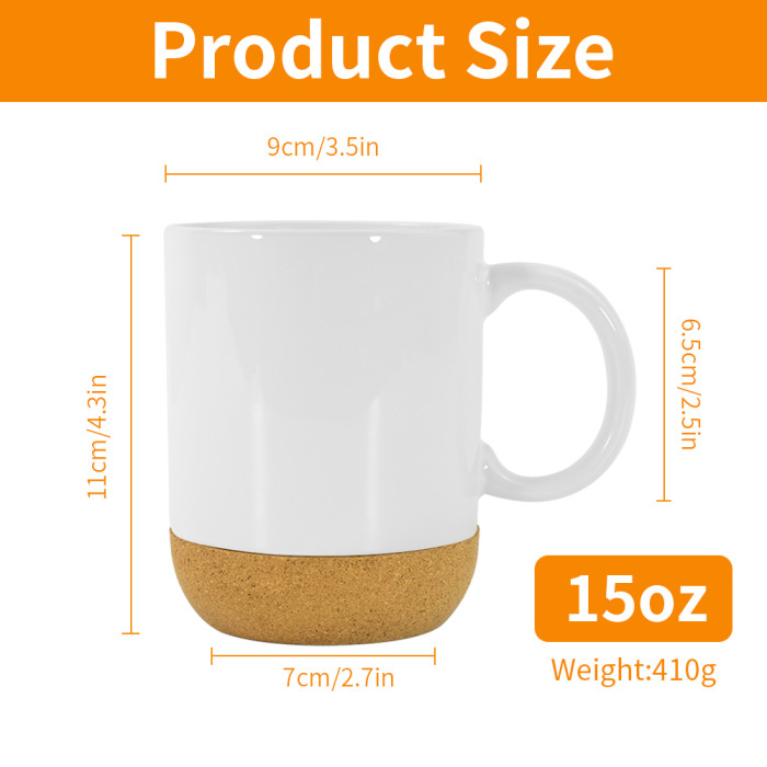 US Warehouse sublimation white 15oz ceramic mugs with wooden bottom (can take off) 36pcs/case