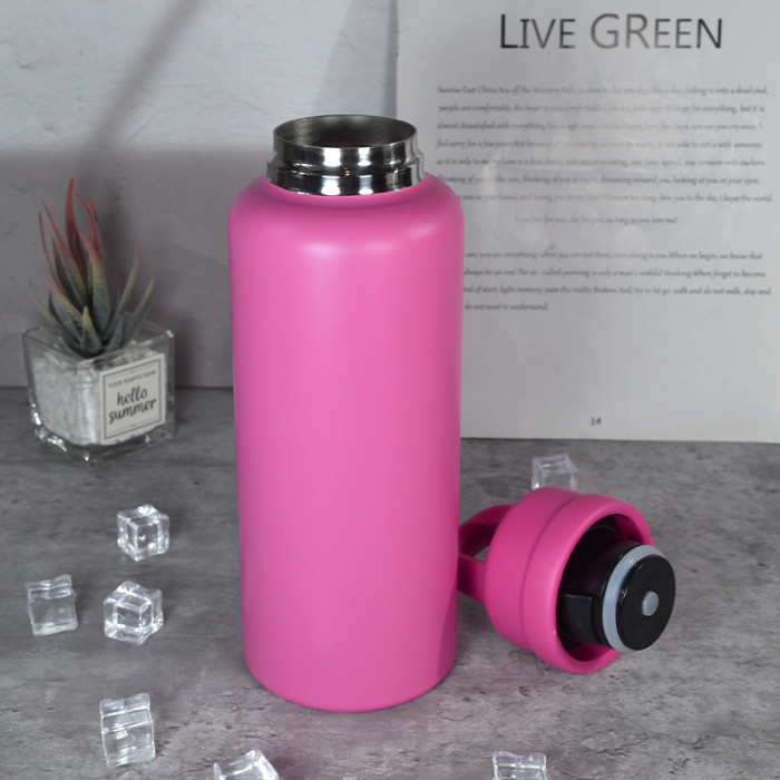 AGH 1pc New Tumbler 26oz Leak Proof Sports Water Bottle with One-Punch Opener Handle Lid - Stainless Steel - Portable