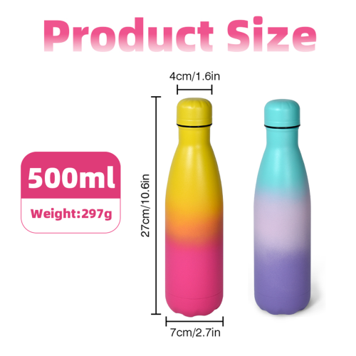 AGH 1pcs/ctn 500ml powder coating ombre cola-shape water bottle