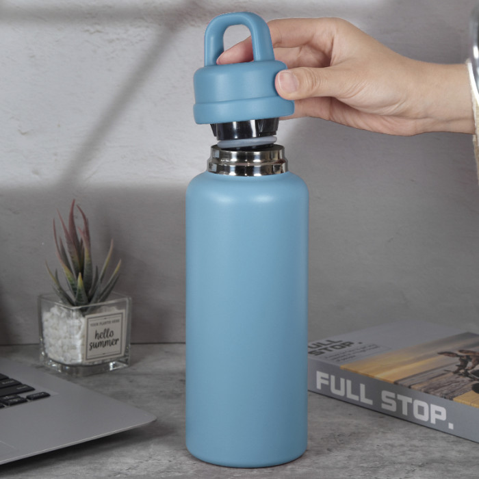 AGH 1pc New Tumbler 26oz Leak Proof Sports Water Bottle with One-Punch Opener Handle Lid - Stainless Steel - Portable