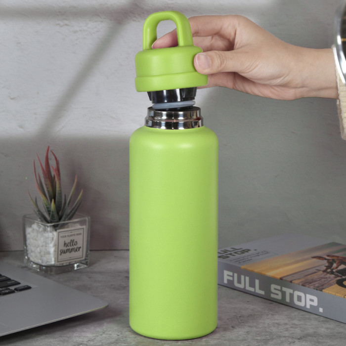 AGH 1pc New Tumbler 26oz Leak Proof Sports Water Bottle with One-Punch Opener Handle Lid - Stainless Steel - Portable