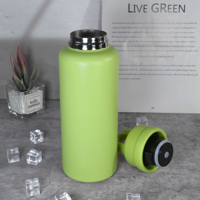 AGH 1pc New Tumbler 26oz Leak Proof Sports Water Bottle with One-Punch Opener Handle Lid - Stainless Steel - Portable