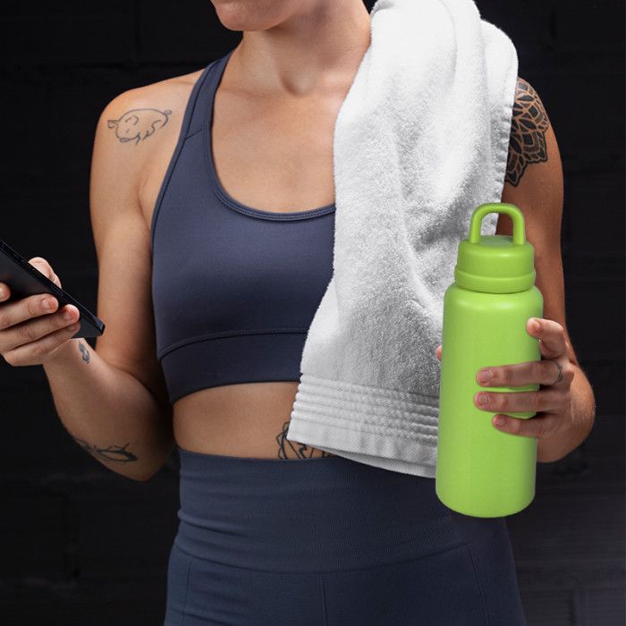 AGH 1pc New Tumbler 26oz Leak Proof Sports Water Bottle with One-Punch Opener Handle Lid - Stainless Steel - Portable