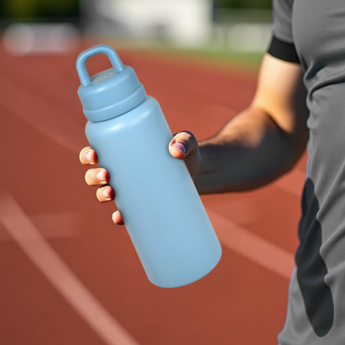 AGH 1pc New Tumbler 26oz Leak Proof Sports Water Bottle with One-Punch Opener Handle Lid - Stainless Steel - Portable