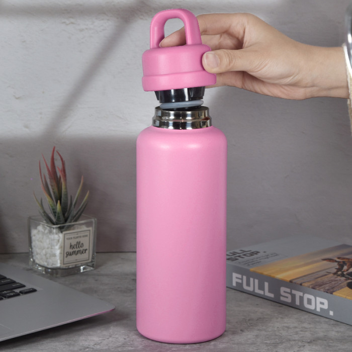 AGH 1pc New Tumbler 26oz Leak Proof Sports Water Bottle with One-Punch Opener Handle Lid - Stainless Steel - Portable