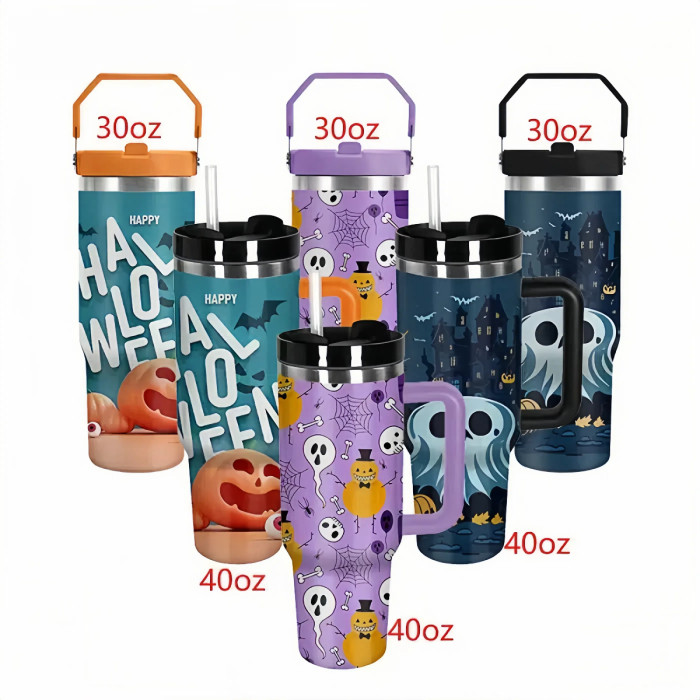 Halloween special RTS China warehouse 30oz 40oz 3d-print logo powder coated/sublimation/spraying paint tumbler H1.0 H2.0 H3.0