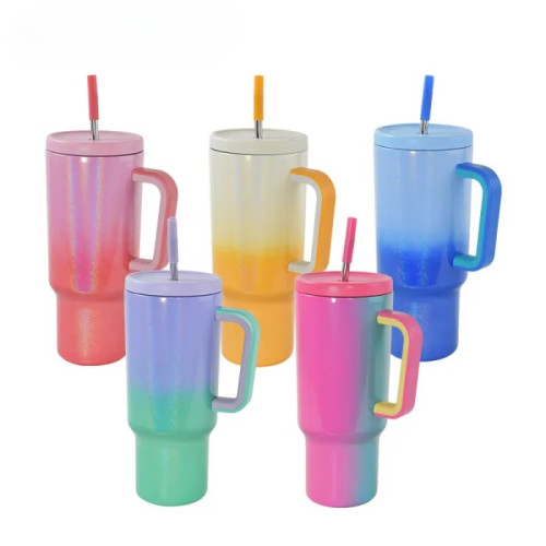 China warehouse 35OZ Shimmer tumbler with Leak proof lid(The handle can't be removed)
