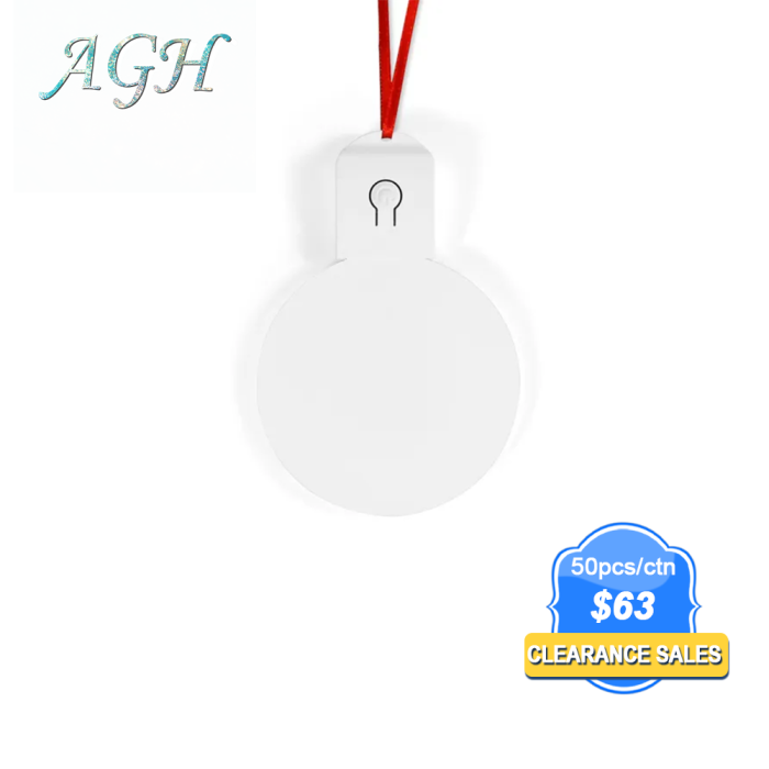 USA warehouse Sublimation White Acrylic LED Light Ornaments 50pcs/carton