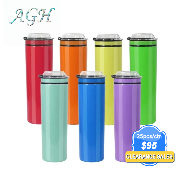 20oz colorful straight tapered skinny tumbler with snack lids -Non sub
