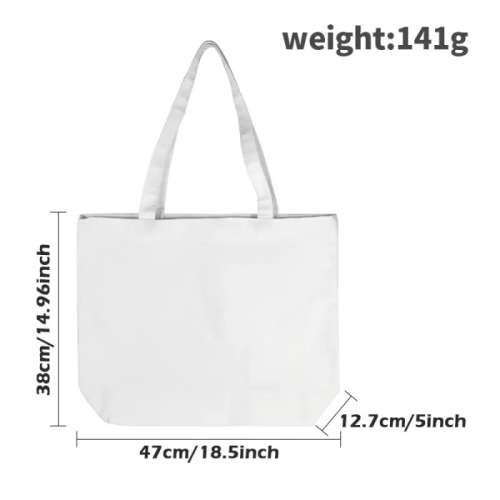 US Warehouse 47x12.7x38cm 25 Pack sublimation blank canvas tote bag