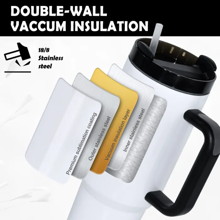 Us wraehouse RTS H2.0 40oz sublimation mugs with colorful handles