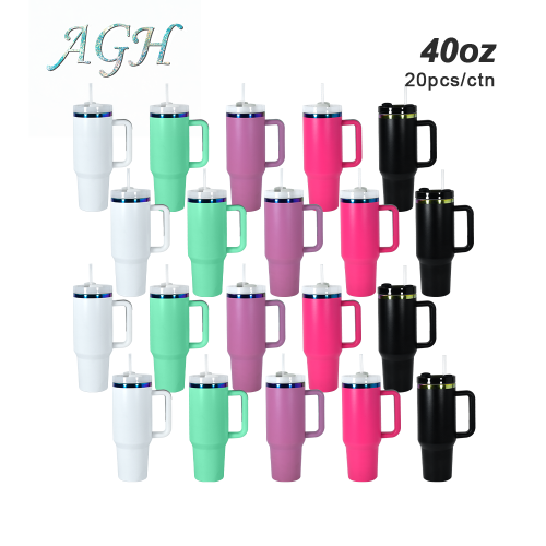 US Warehouse stocked 40oz  rainbow plated powder coated tumbler mixed colors 20pcs/carton