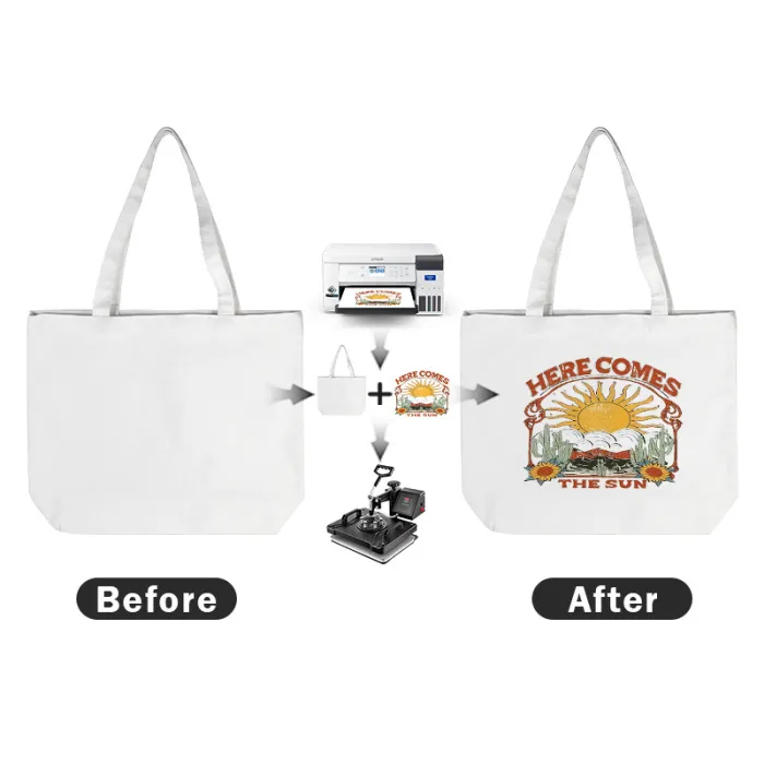 US Warehouse 47x12.7x38cm 25 Pack sublimation blank canvas tote bag