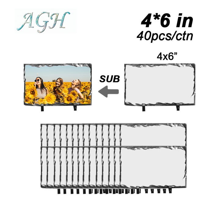 us warehouse sublimation rock slate 6x8, 6x6, 4x6 size