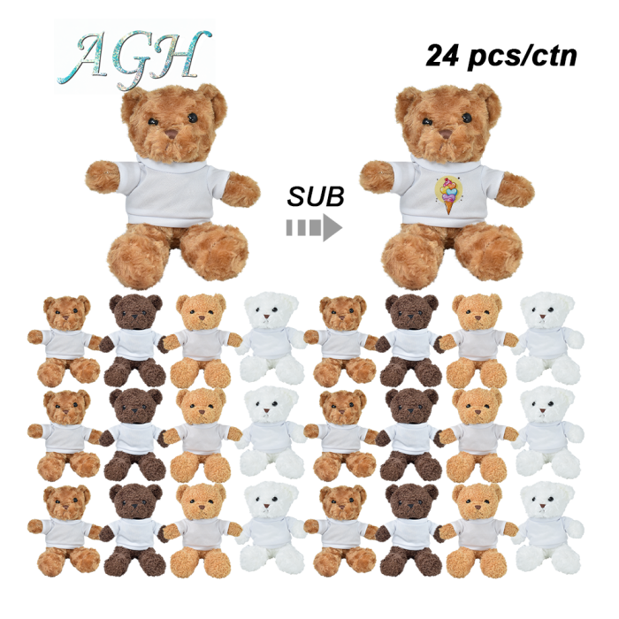 USA warehouse sublimation white t shirt bear  24pcs/carton