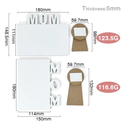 US warehouse MOM MDF sublimation Photo Frame 60pcs/carton, Mom's gift, DIY For Mom and Grandma