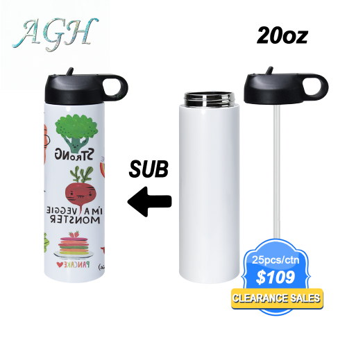US Warehouse RTS 20oz sublimation sport water bottle with lid