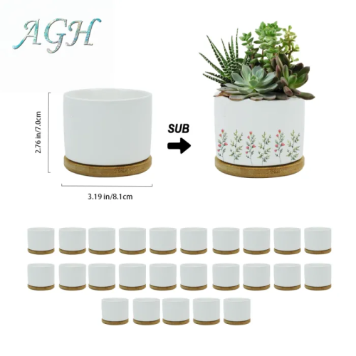 China Warehouse 10oz Sublimation Ceramic Flowerpot 25pcs/carton