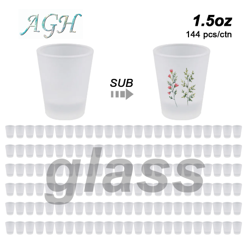 RTS US Warehouse 1.5oz frosted glass Sublimation Liquor Vodka Shot Glass