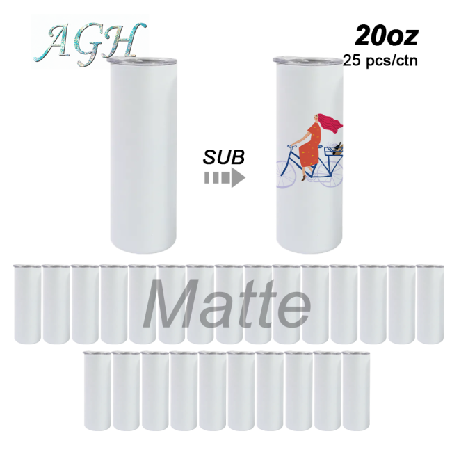 US Warehouse RTS USA warehouse 20oz matte sublimation blanks straight skinny tumblers