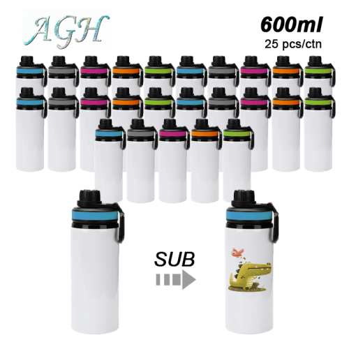 RTS US Warehouse 600ml sublimation Aluminum bottle (bake in tumbler press only)