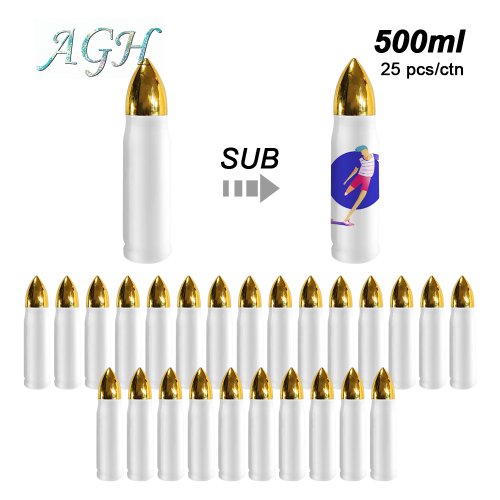 RTS USA warehouse 500ml 1000ml sublimation bullet tumbler with gold lid