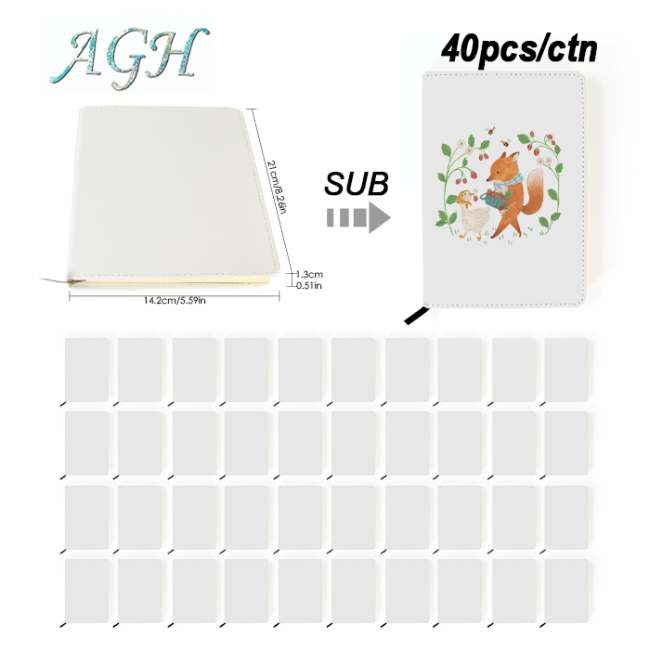 US Warehouse Sublimation A5 Journal Notebook with Paper Sheet