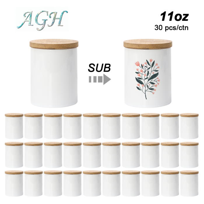 US Warehouse 36pcs/carton 11oz 15oz Ceramic Sublimation Candle Jar storage jar