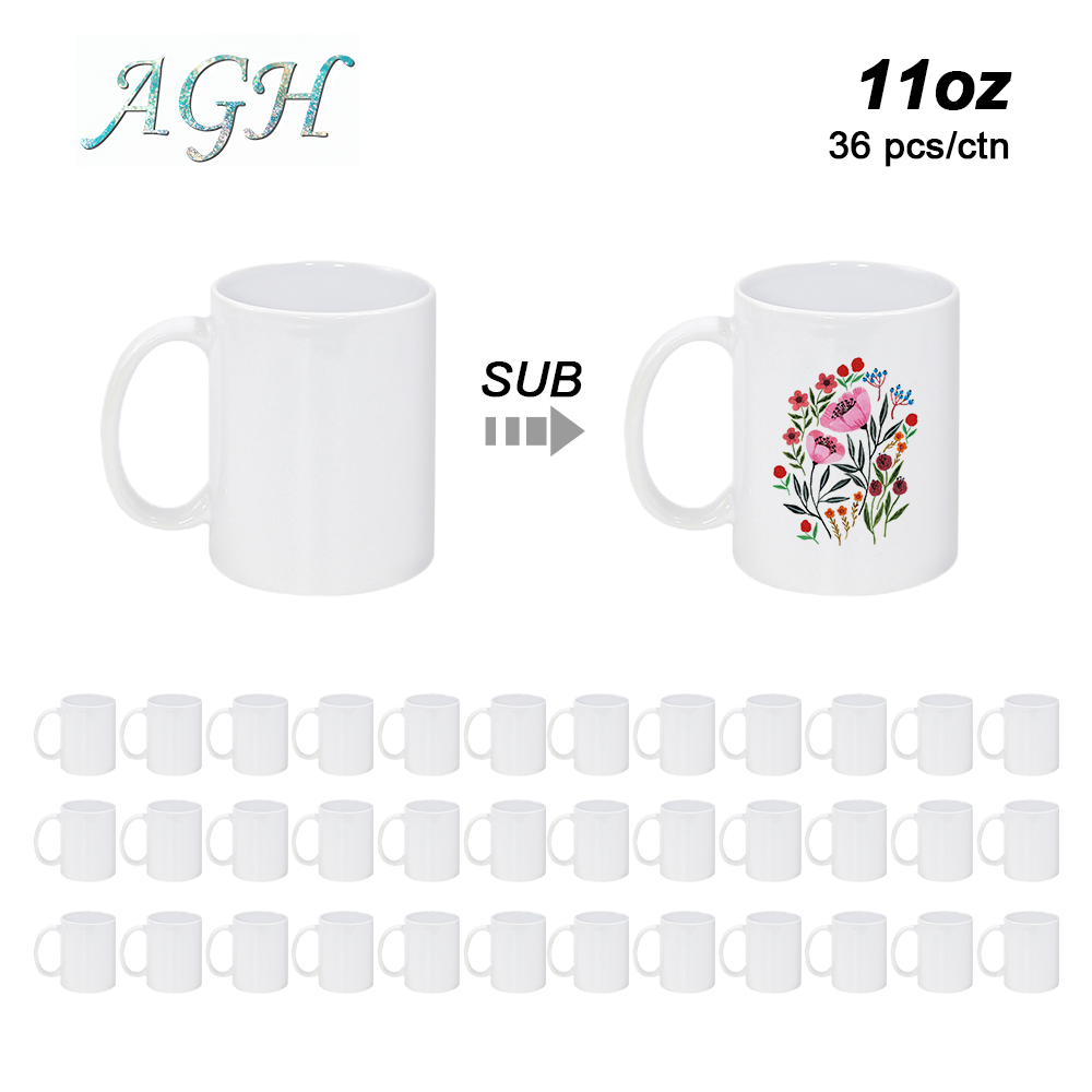 USA warehouse  11oz ceramic white sublimation mug