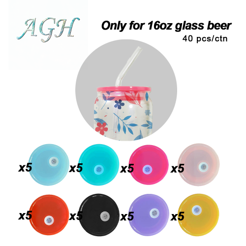 US warehouse colorful replaced lids ONLY for 16oz glass beer can 40pcs/80pcs 2 choices