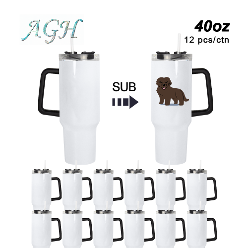RTS US warehouse black handle 40oz sublimation mug