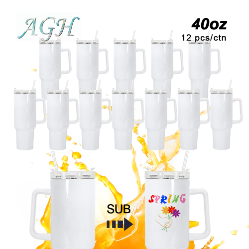 RTS Us warehouse white handle 40oz sublimation mugs
