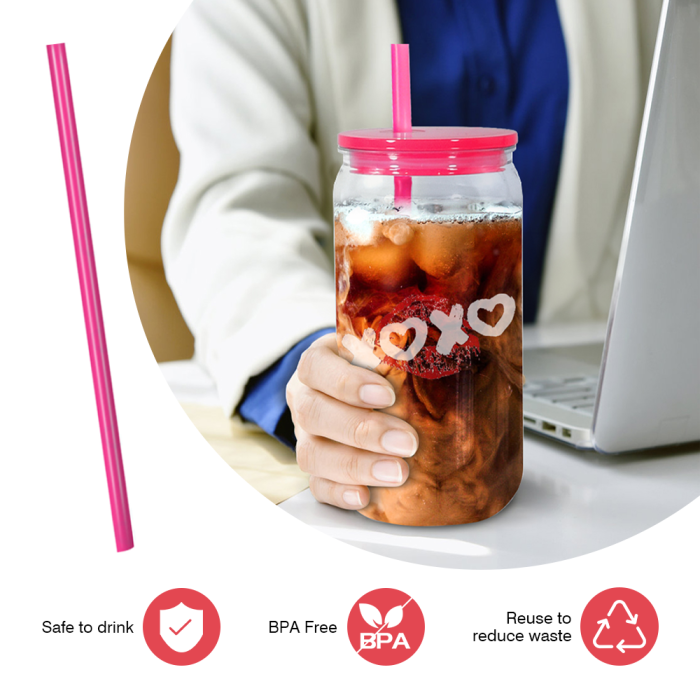 AGU US Only 8mm replaced plastic straw matching 16oz cups with lids' Accessory replacement coloring straw 80pcs/carton