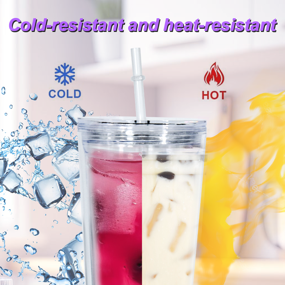 USA warehouse BPA Free Double Wall snow globe 24oz Clear Plastic Cups 15pcs 25pcs per case