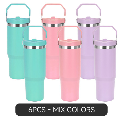 US Warehouse 30oz Powder Coated Tumbler with Handle Lids