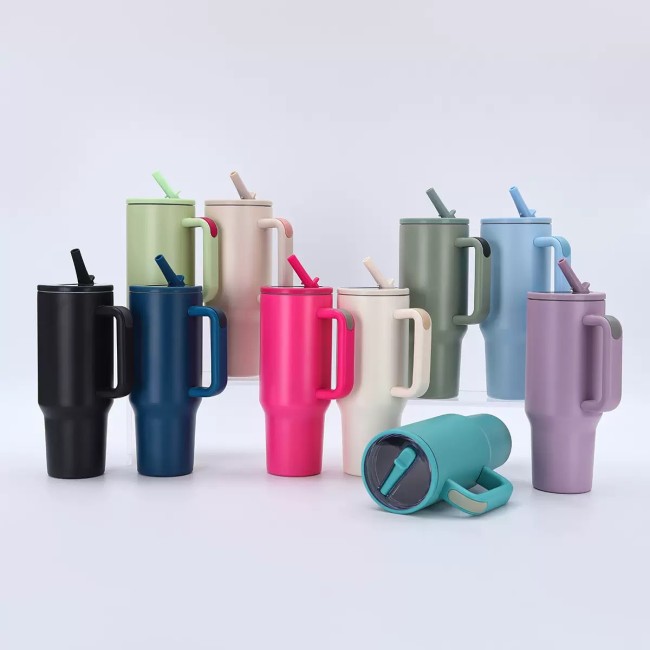 China Warehouse AGH 20pcs 40oz powder coated tumblers with flip straw lids(Not for sublimation,Please contact me to confirm the color before placing your order)