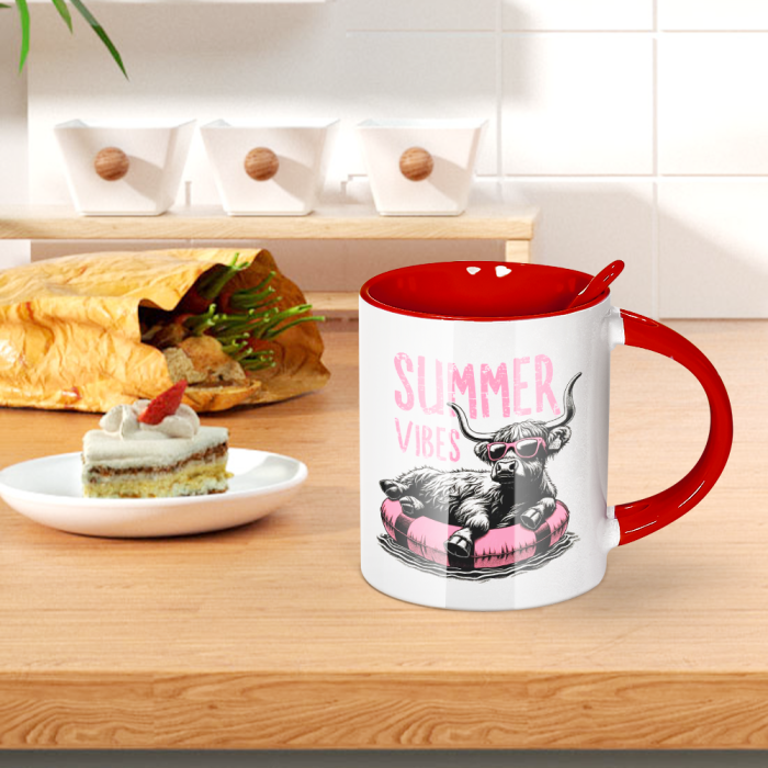 AGH US 12OZ Ceramic Sublimation blank coffee mug with tea spoon 12pcs/carton for custom diy Halloween Christmas  Valentine's decor