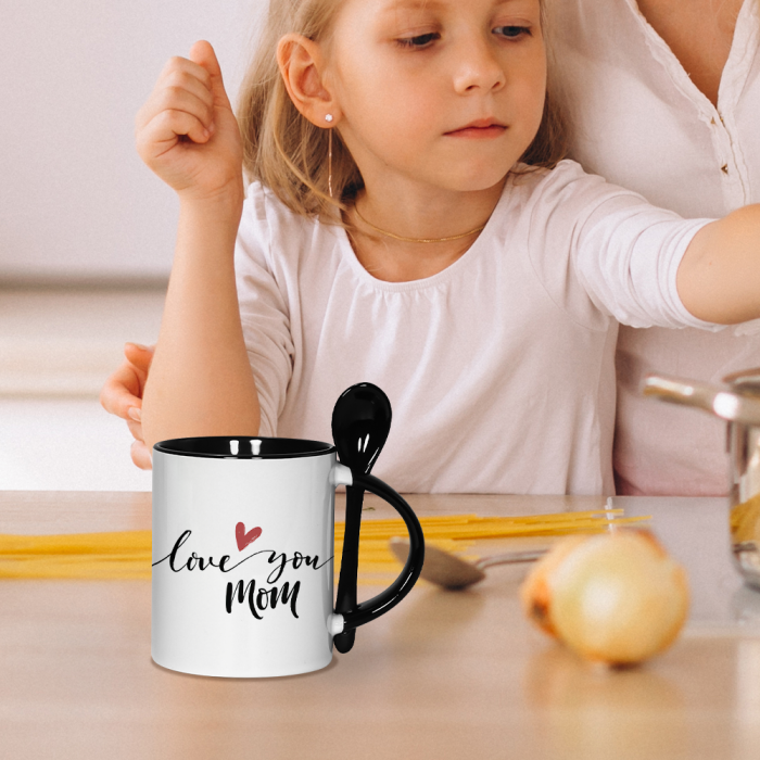 AGH US 12OZ Ceramic Sublimation blank coffee mug with tea spoon 12pcs/carton for custom diy Halloween Christmas  Valentine's decor