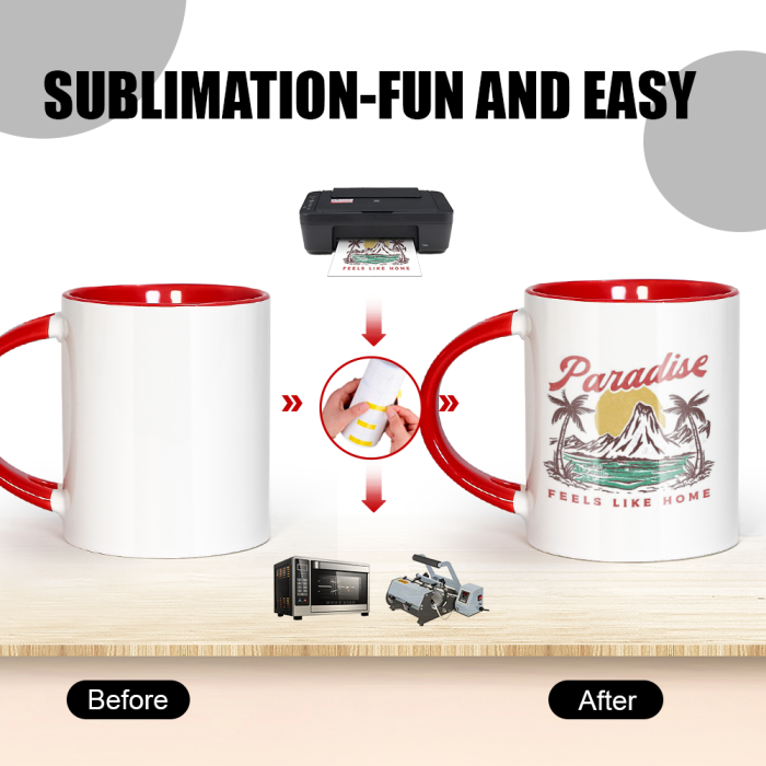 AGH US 12OZ Ceramic Sublimation blank coffee mug with tea spoon 12pcs/carton for custom diy Halloween Christmas  Valentine's decor