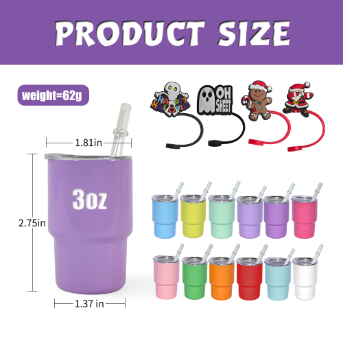Special offer US exclusive 3OZ Mixed color sublimation mini tumbler stainless steel shotglass for DIY GIFT Halloween Christmas Party decor special offer