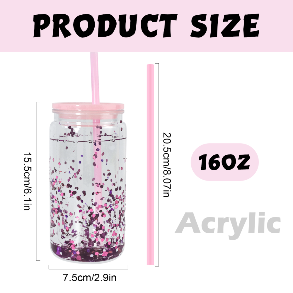 AGH US Mix Color 16oz snow globe Plastic Cups With Pre Drilled Hole And Plugs 15pcs/25pcs/case