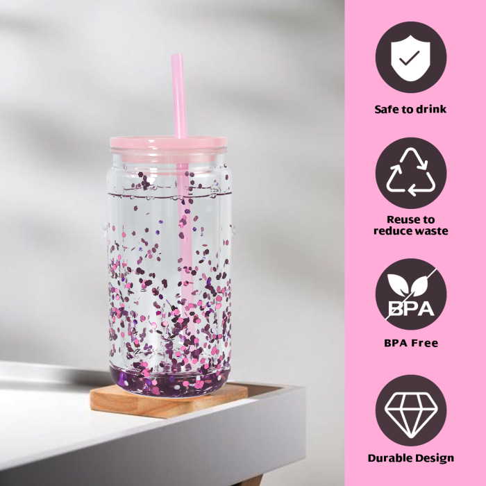 AGH US Mix Color 16oz snow globe Plastic Cups With Pre Drilled Hole And Plugs 15pcs/25pcs/case