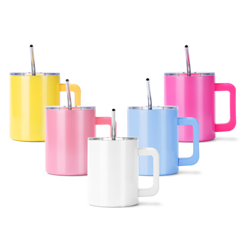 AGH US Halloween Christmas Exclusive 5pcs/10pcs 12OZ sublimation coloring stainless steel coffee mugs 5-colors mixed for sublimation DIY