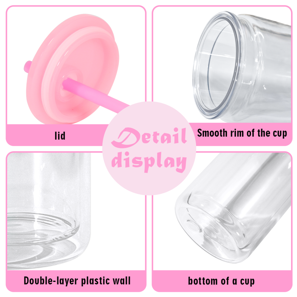 AGH US Mix Color 16oz snow globe Plastic Cups With Pre Drilled Hole And Plugs 15pcs/25pcs/case