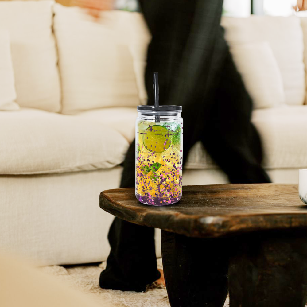 AGH US Mix Color 16oz snow globe Plastic Cups With Pre Drilled Hole And Plugs 15pcs/25pcs/case