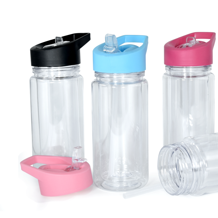 AGH US 300ml 10oz acrylic snow globe cup double wall plastic kids water bottle with colorful handle lid (mixed 4 color) 12pcs/carton